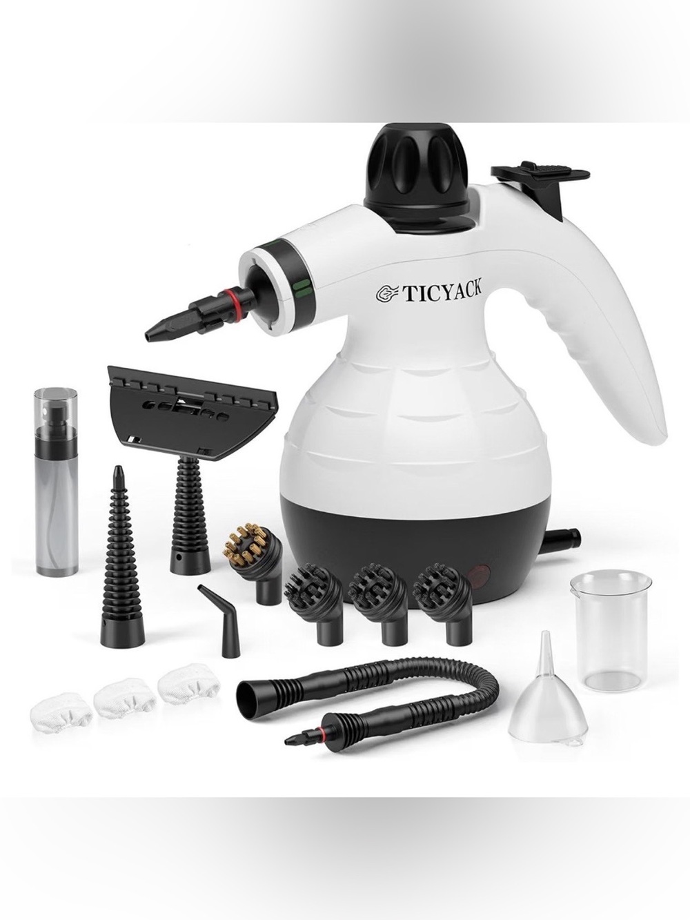 Handheld Steam Cleaner with 16 Accessories & Safety Lock, White